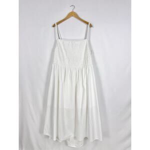Old Navy Plus Women's Smocked Open Back Midi Dress 4X White